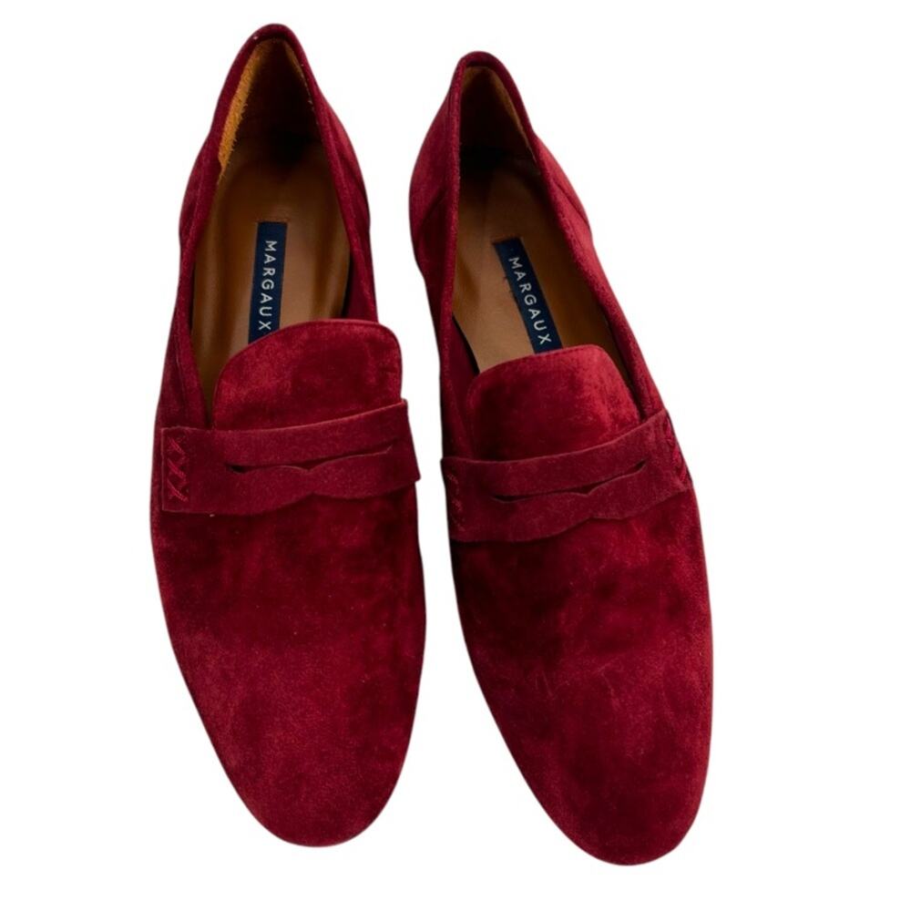 Margaux The‎ Penny Loafers Garnet Suede Sz 37